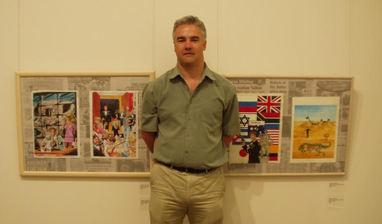 James Clifton standing in front of Captain Koala covers